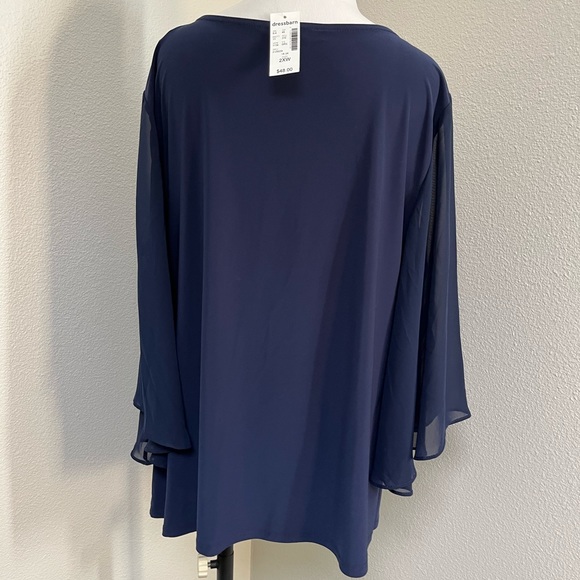 Dress Barn Woman’s Blouse in royal blue with rhinestones - Picture 3 of 6